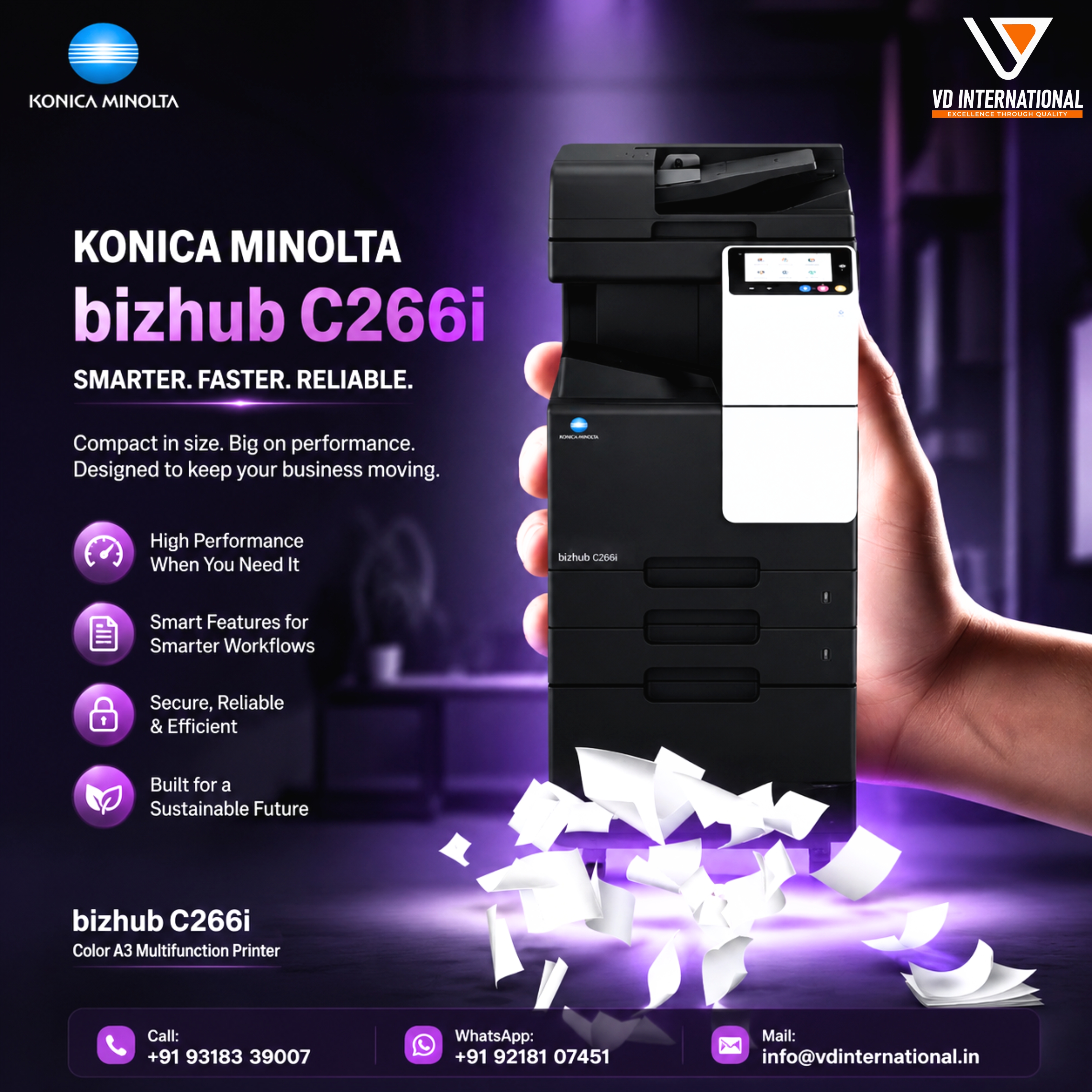 Konica Minolta bizhub C266i: Smart, Reliable & Efficient Colour Printing for Modern Offices